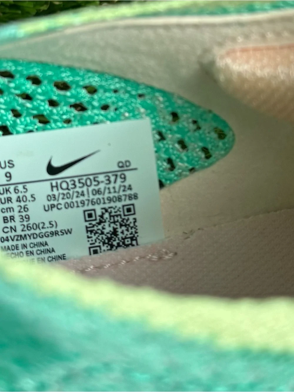 Nike Zoomx Vaporfly Next% 3 Flyknit Mint Foam-Sail Womens Sz 9 HQ3505-379 New